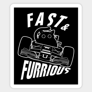 Funny FURRurious car driving Black Cat Magnet